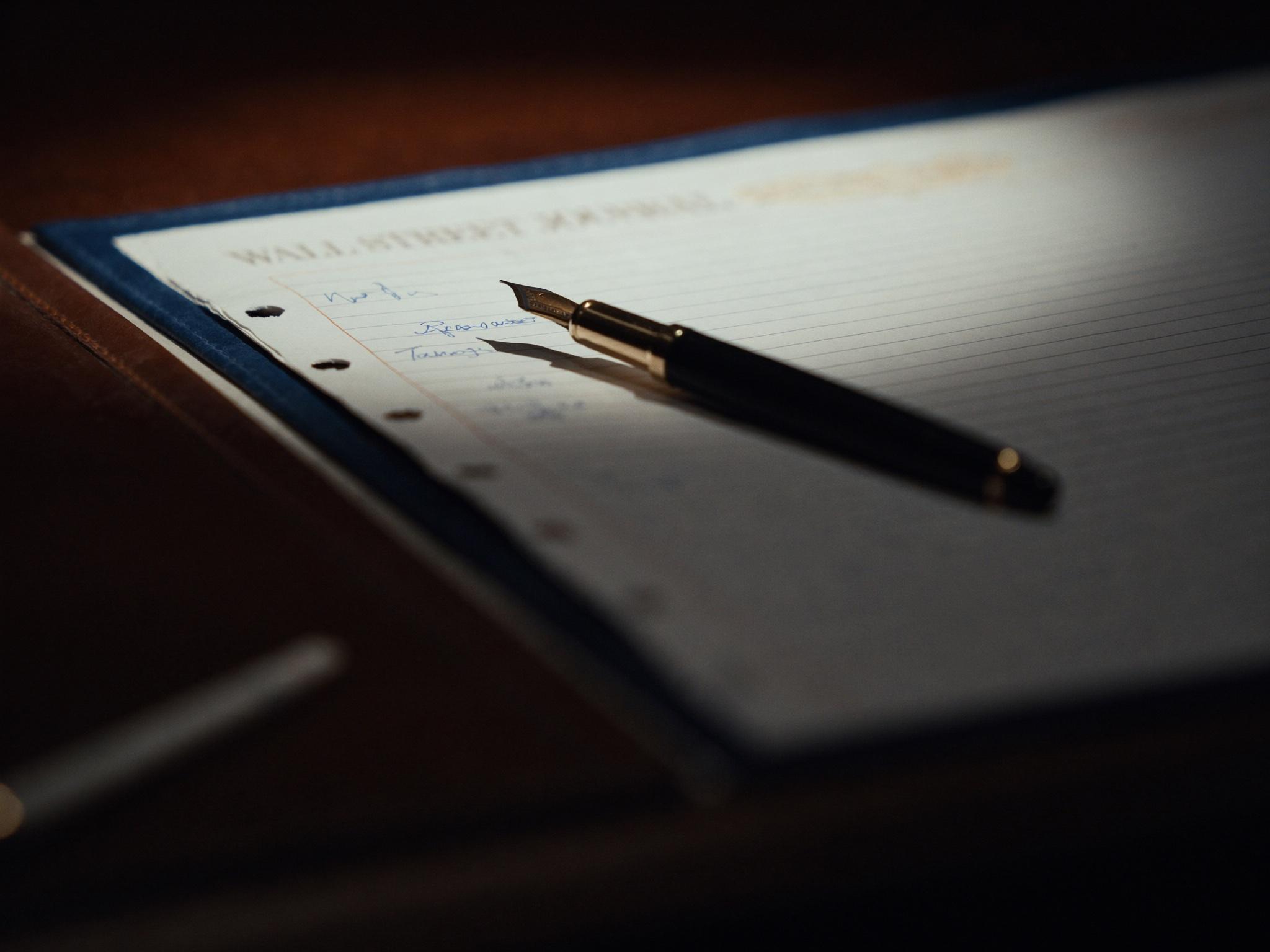 Een vulpen rust op een dossier — het moment waarop een traject begint.